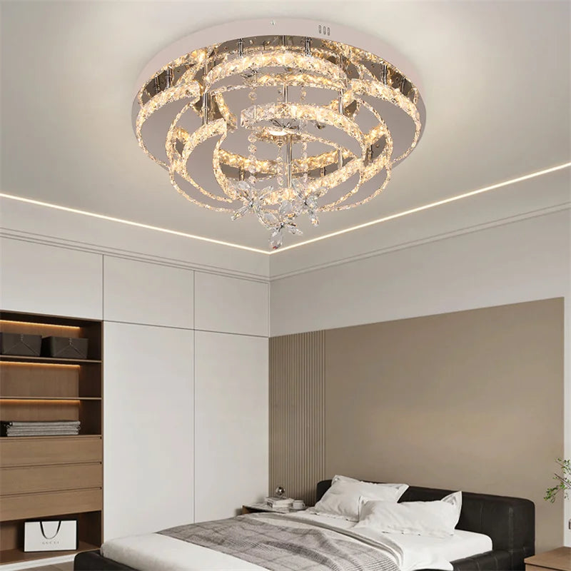 GreeLustr Crystal Ceiling Lamp Pendant Chandelier Living Room