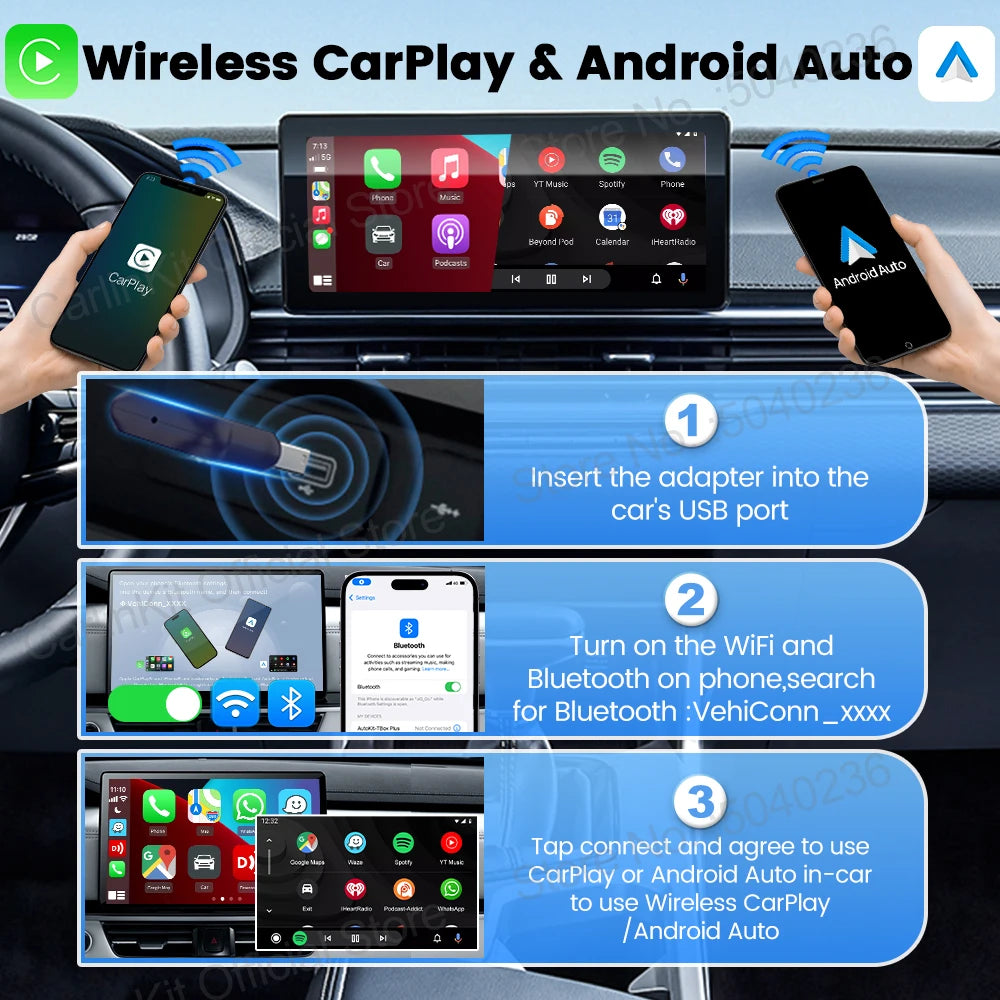 Carlinkit CarPlay Android Auto Wireless USB Dongle 5.0
