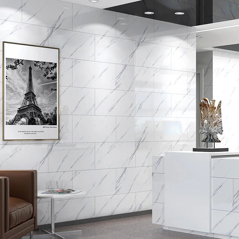 Self-Adhesive Marble PVC Floor Tiles Waterproof Peel Stick Wall Decor