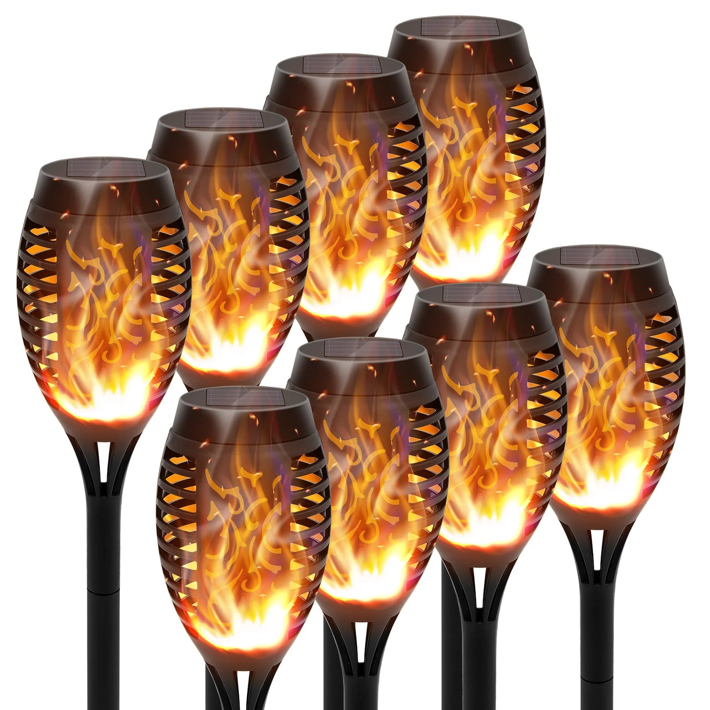 Solar Lights Outdoor LED Flickering Flame Torch Waterproof Garden Decor
