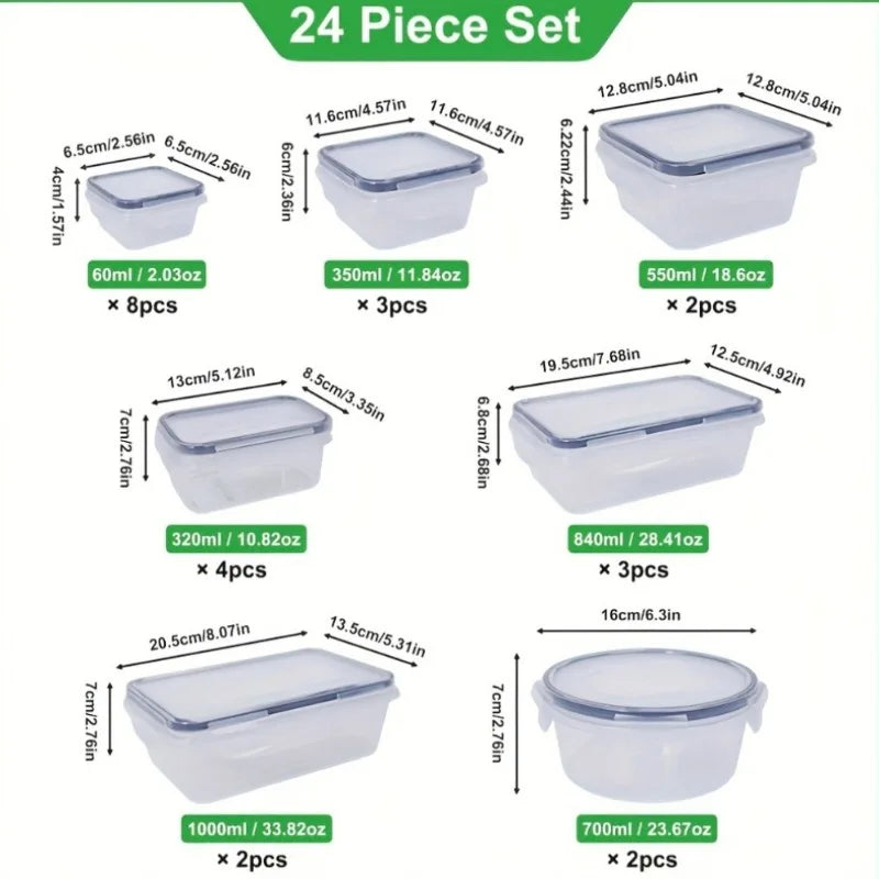 BPA-Free Food Storage Set With 24 Airtight Containers And Labels