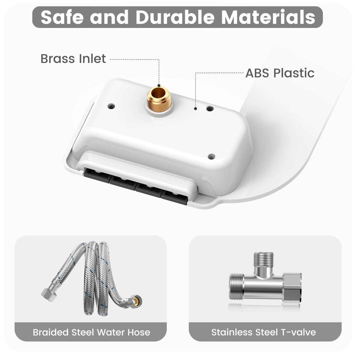 Bidet Attachment For Toilet Non-Electric Dual Nozzle With Pressure
