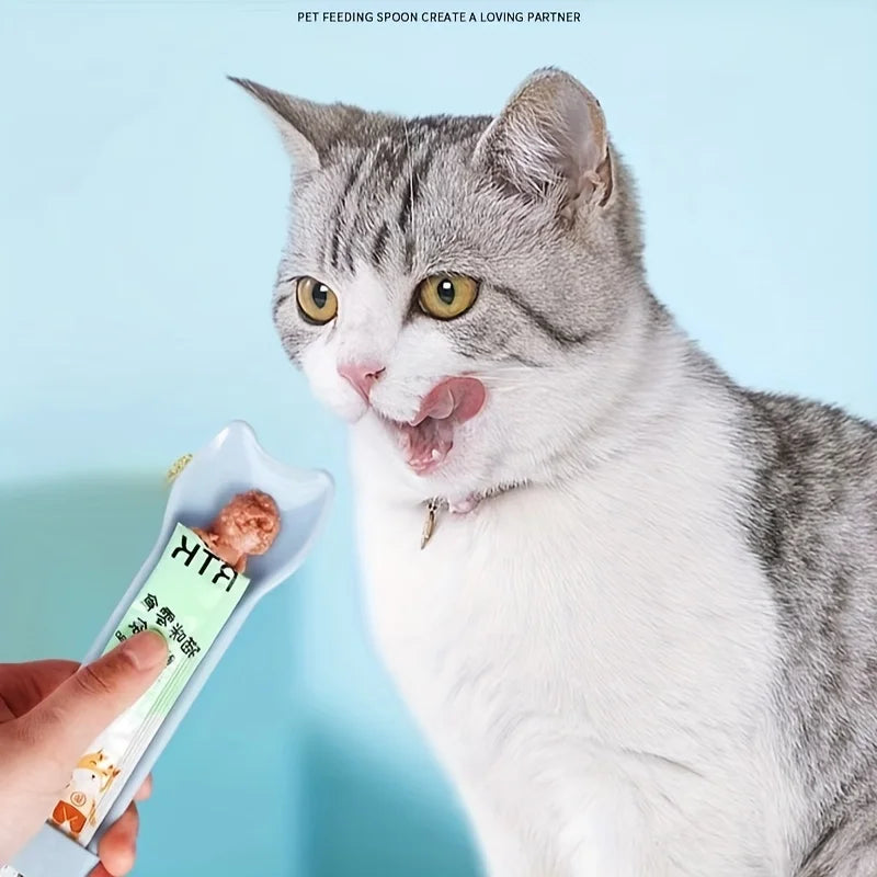 Cat Strip Squeeze Spoon Feeder For Lickable Wet Treats