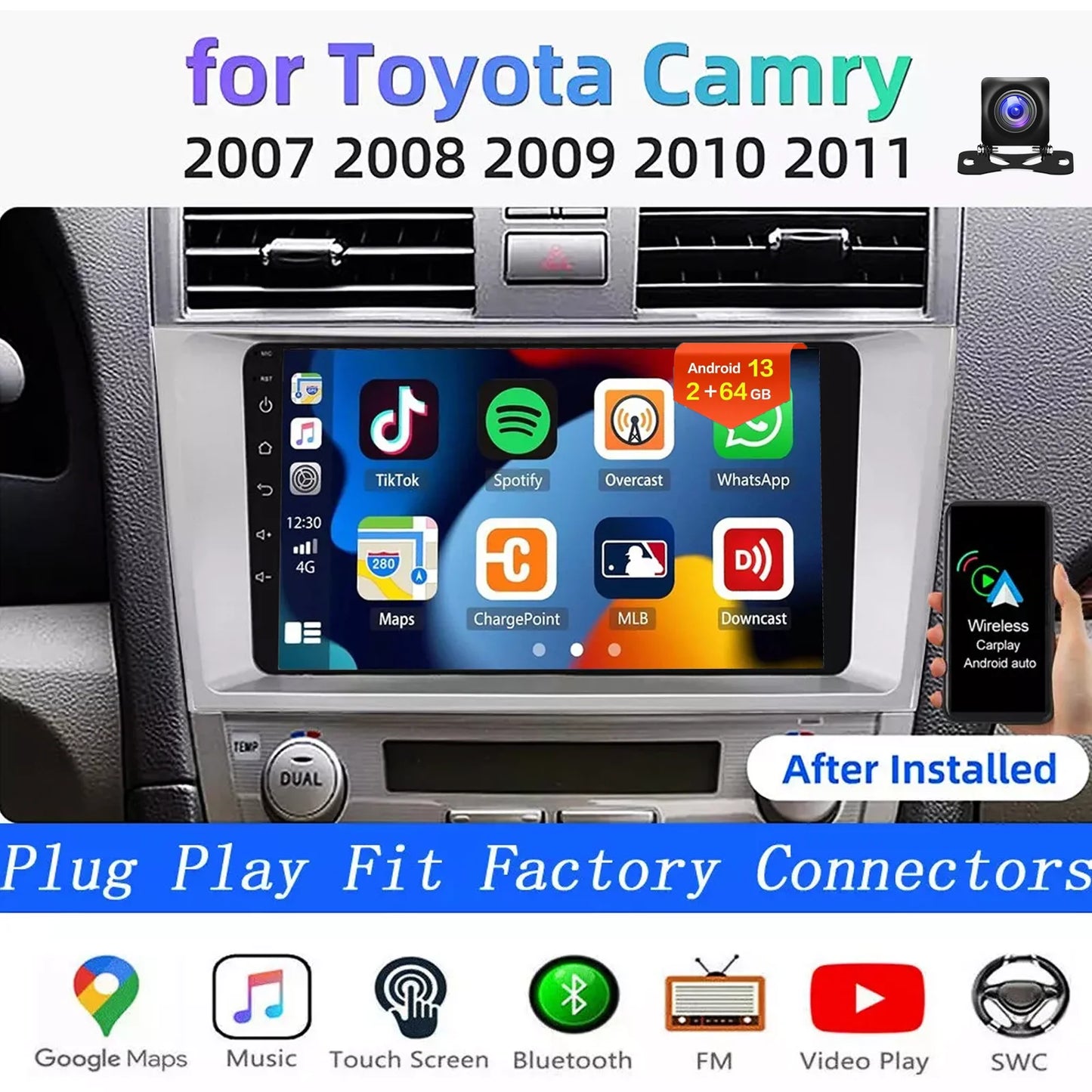 LEEOCAR Android 14 Car Radio With GPS Navigation And CarPlay