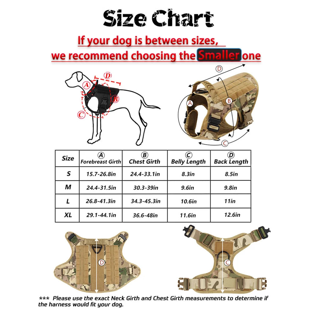 Tactical Dog Harness And Leash Set No Pull Training