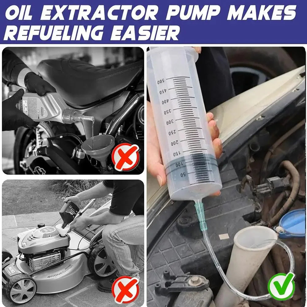 Manual Vacuum Syringe Oil Extractor With Hose For Car Maintenance
