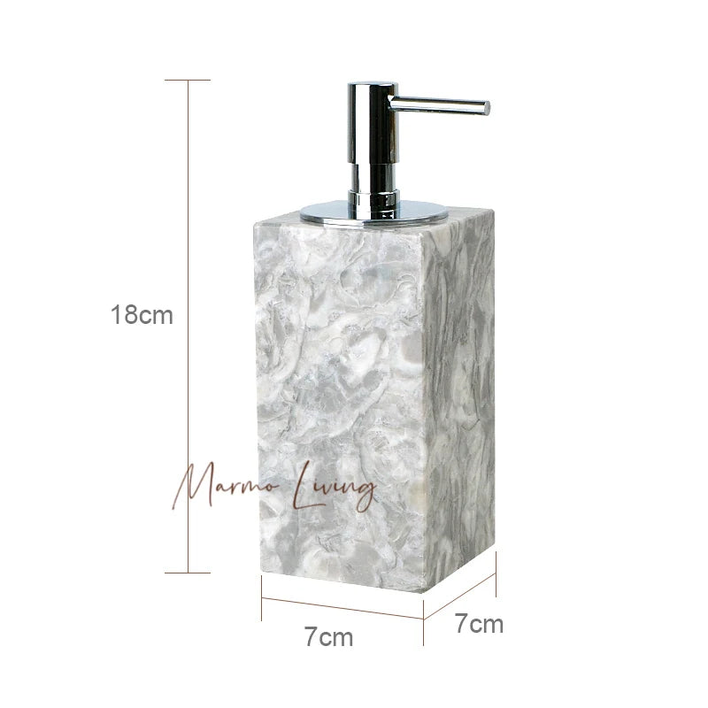 Pitaya Flower Natural Marble Bathroom Accessories Set With Soap Dispenser