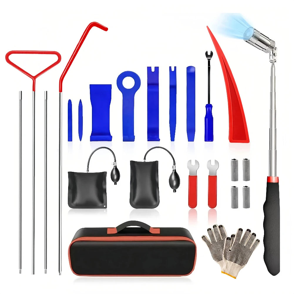 Car Door Tool Kit With Air Wedge Pump And Grabber