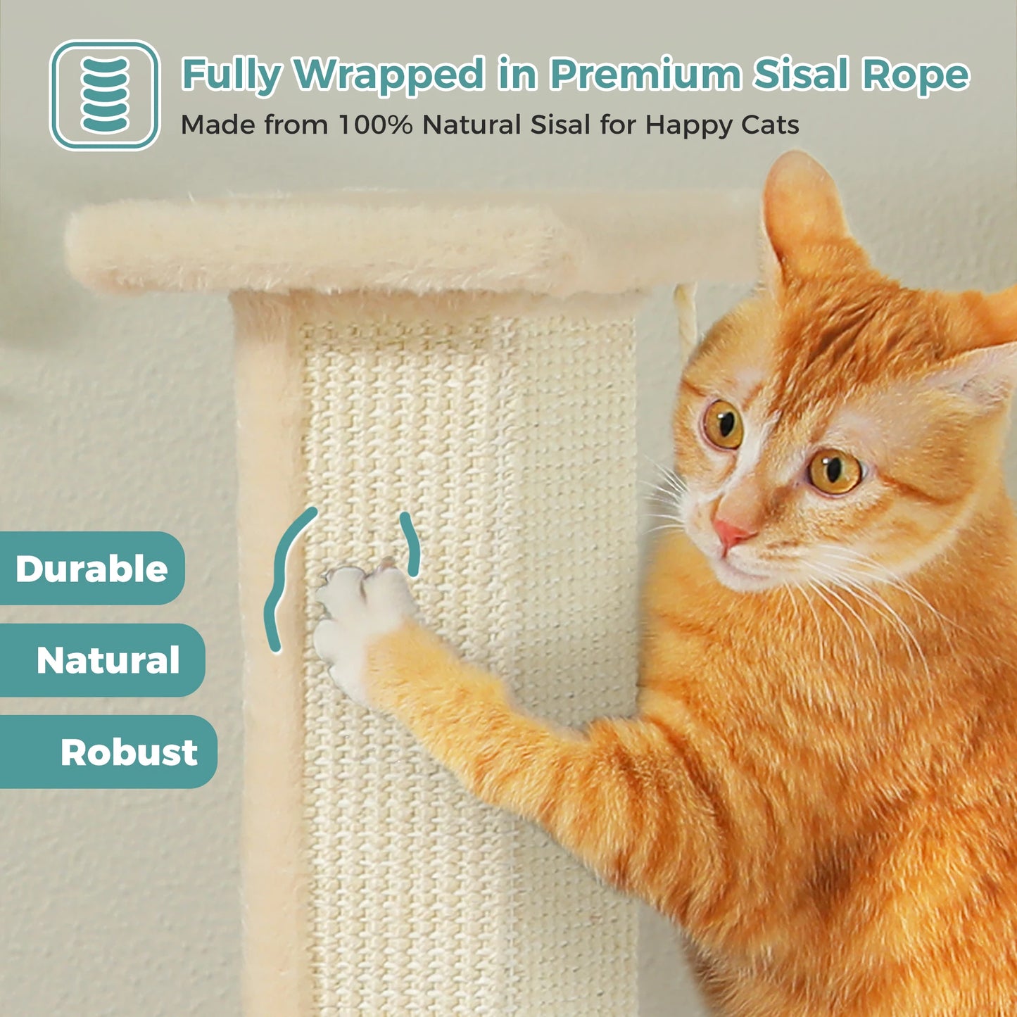 PAWZ Road Cat Scratching Post For Indoor Cats With Sisal Ball Toy