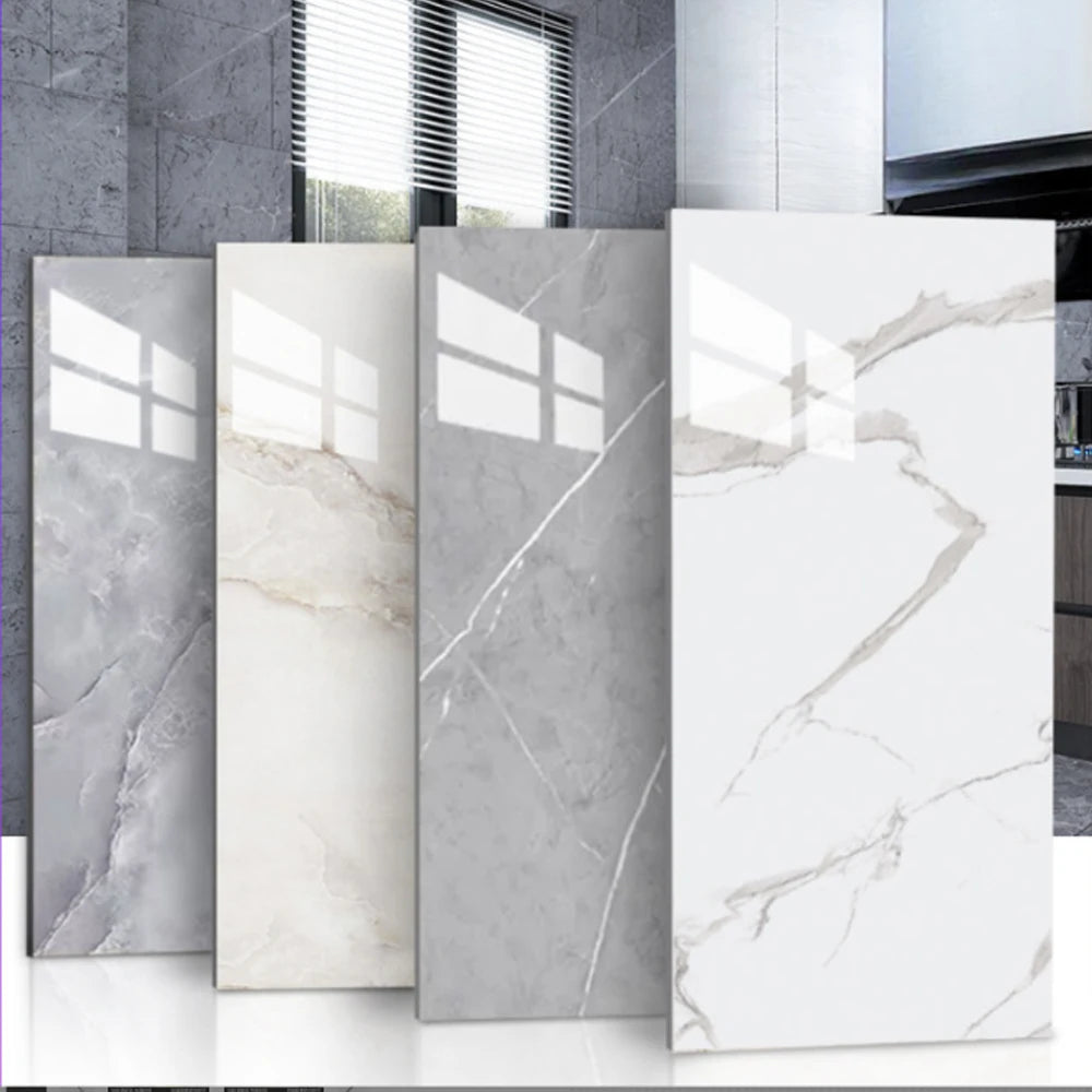 Self-Adhesive Marble PVC Floor Tiles Waterproof Peel Stick Wall Decor