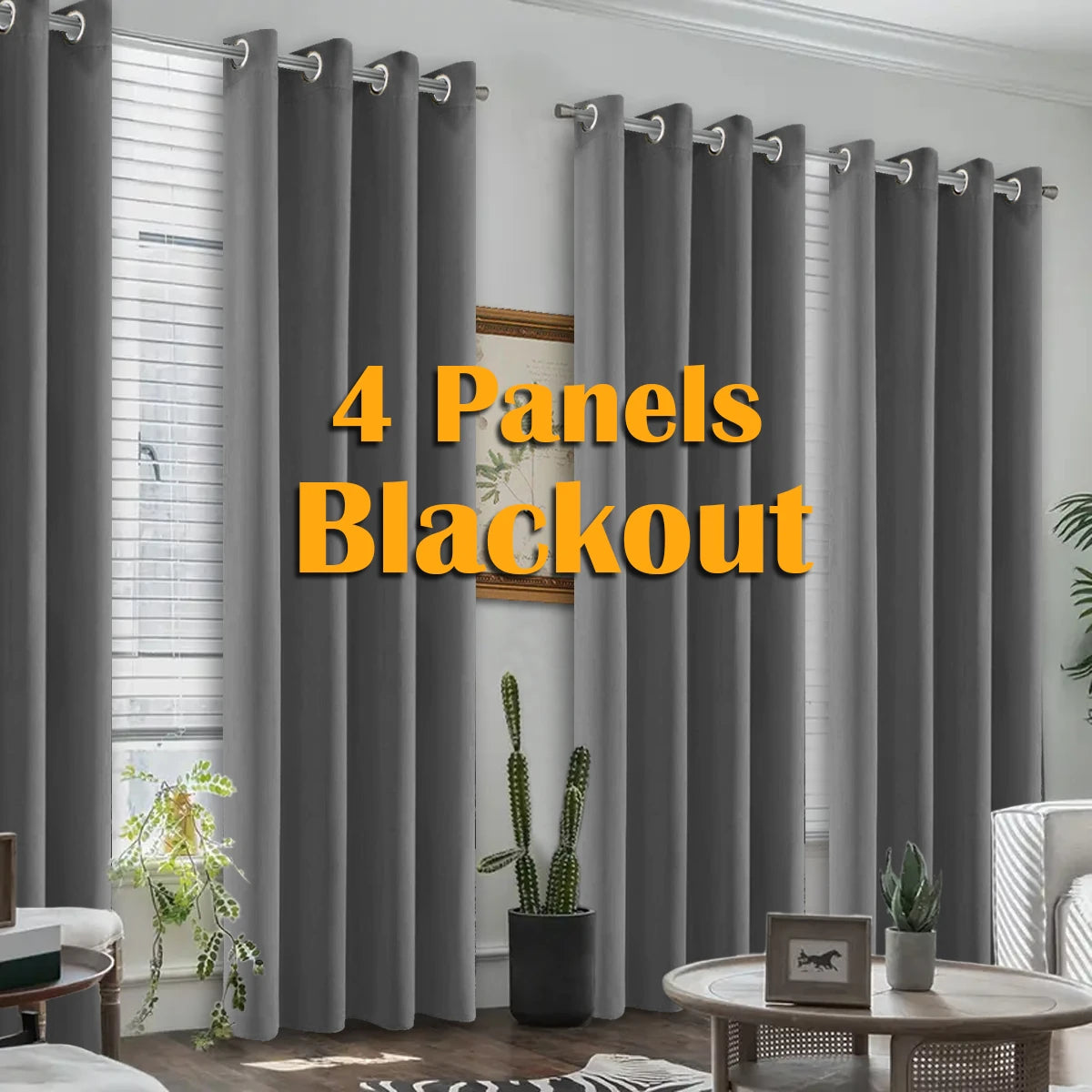 4 Piece Blackout Curtains With Heat Insulation And Noise Reduction