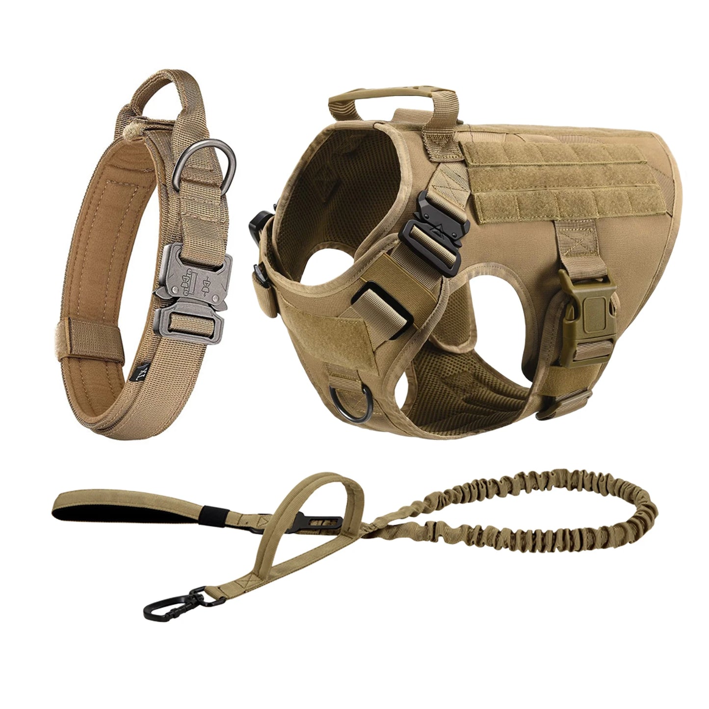 Nylon Tactical Dog Harness With MOLLE Pouches For Training
