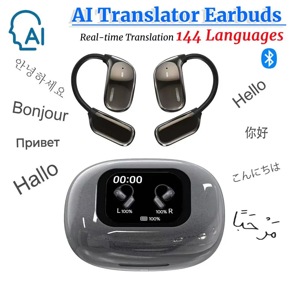 Alloet 144 Languages Translator Bluetooth Earbuds AI Real Time Translation
