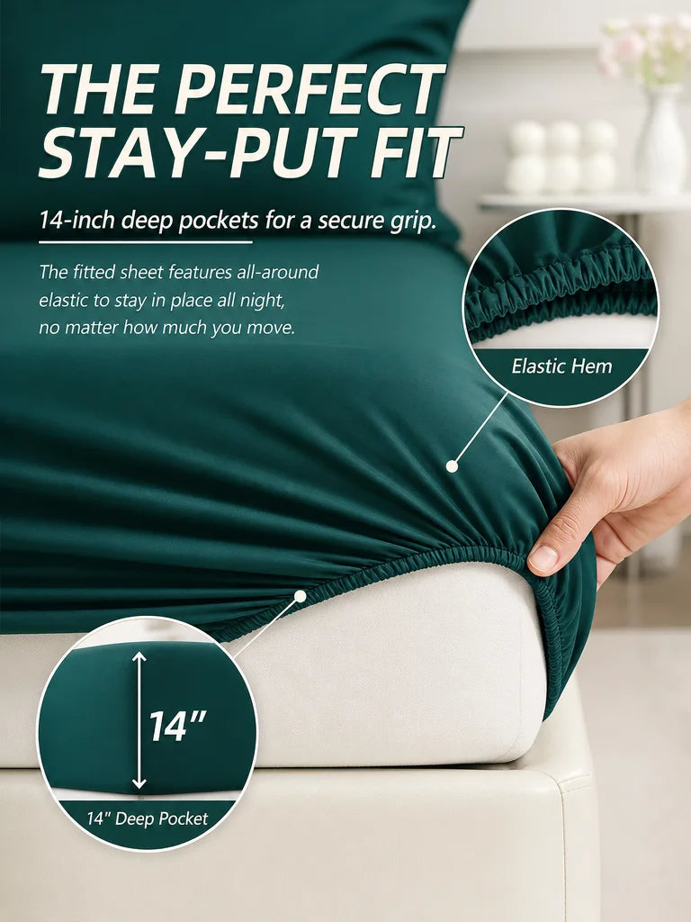 EasYum 7Piece Bedding Set Comforter Sheets Pillowcases