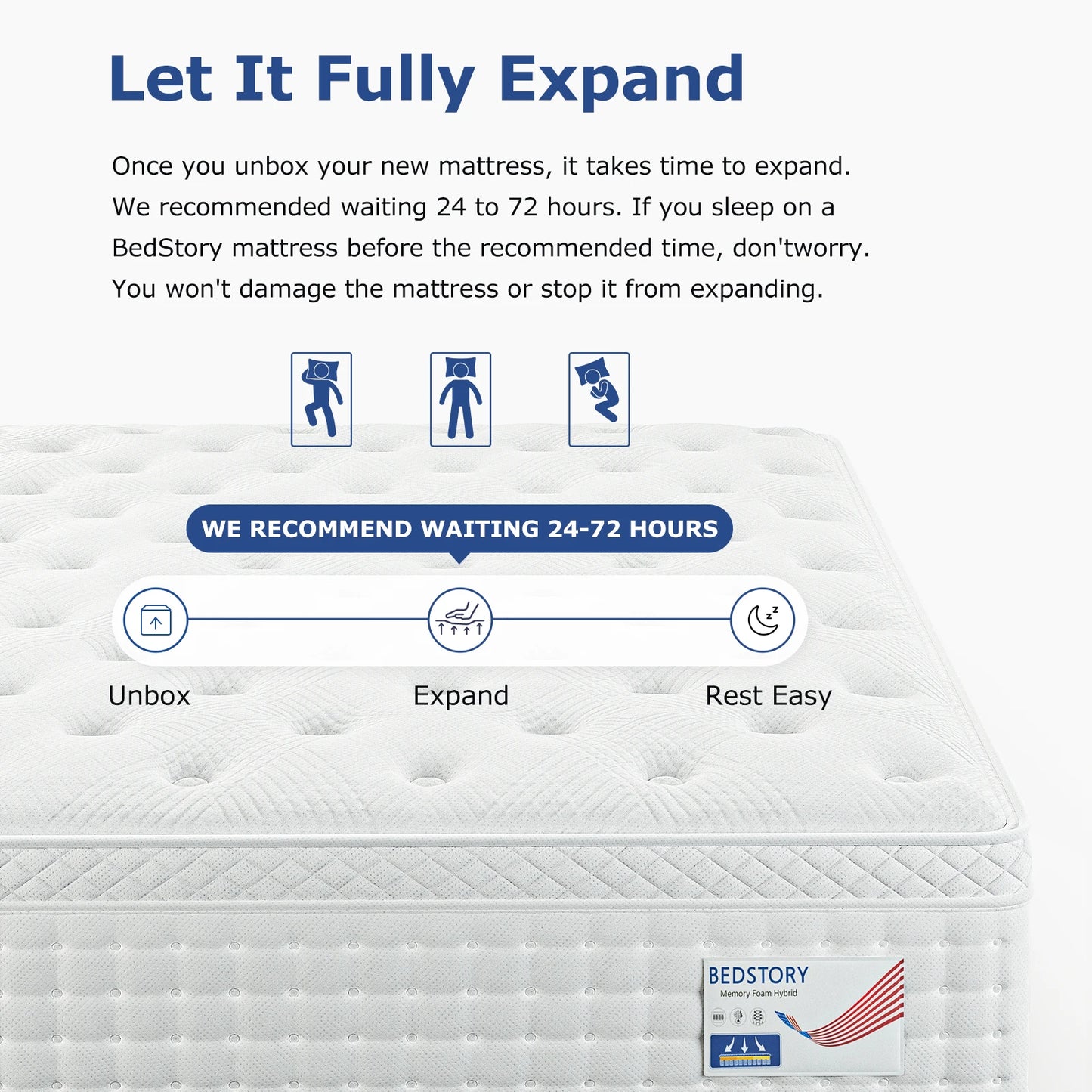 BedStory Hybrid Mattress With Memory Foam And Pocket Springs