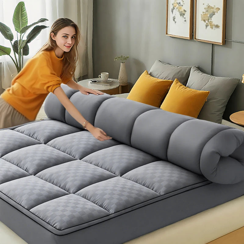 HGETVE Noiseless Thick 1000Gsm Mattress Topper With Cooling Breathable Fabric