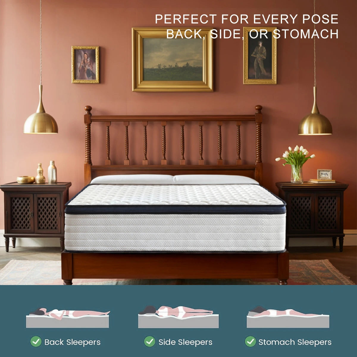 Amztree Hybrid Memory Gel Foam Mattress for Cool Sleep