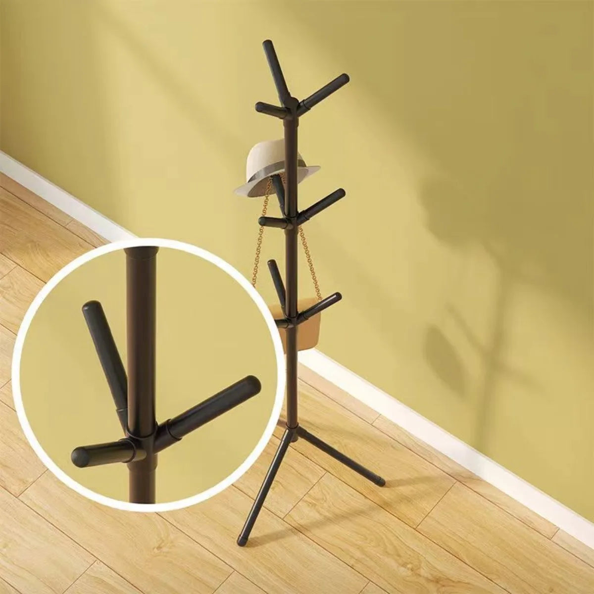 Vertical Floor To Ceiling Clothes Rack Coat Hanger Tree Design