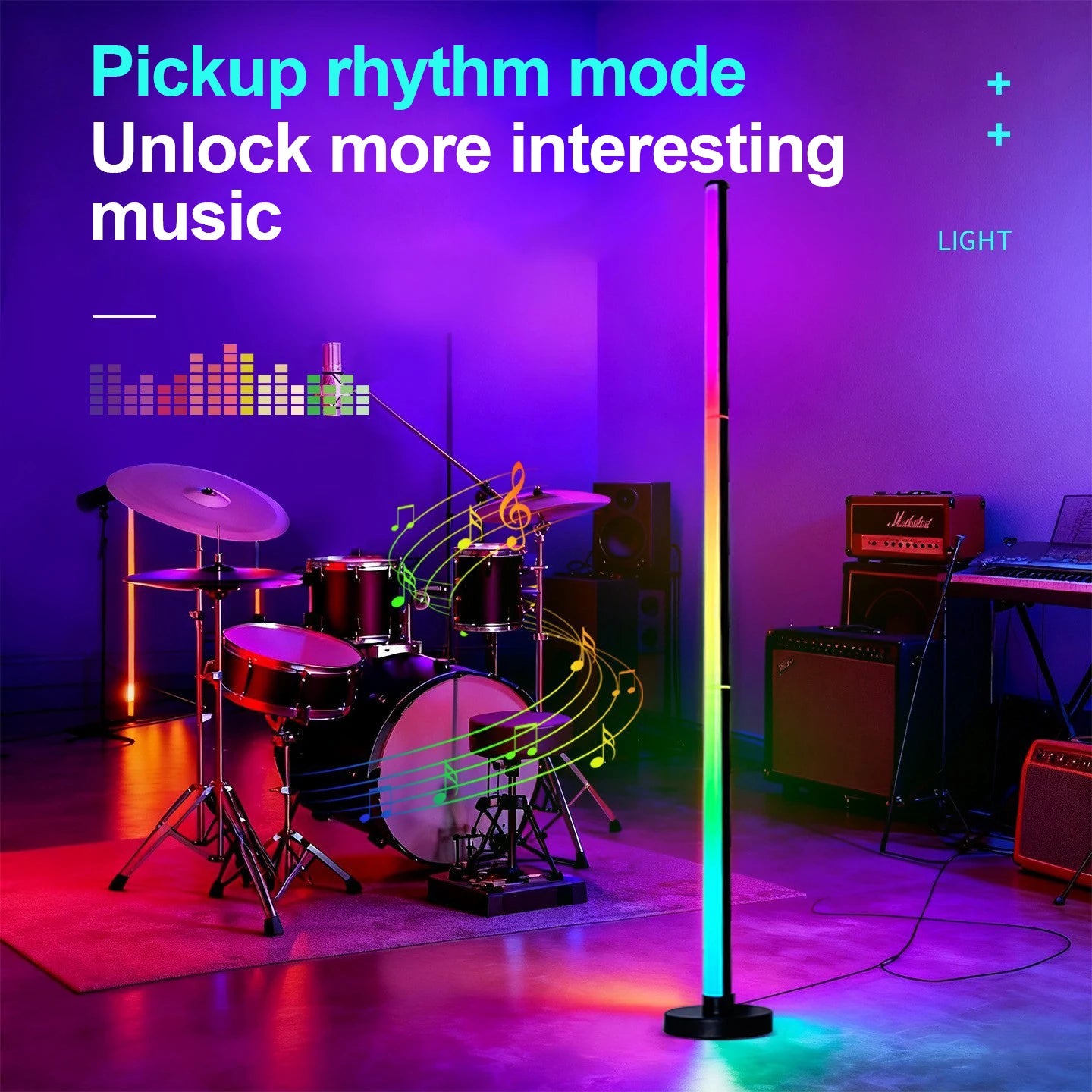 NOVEYEE RGB Floor Lamp With Music Sync LED Mood Light