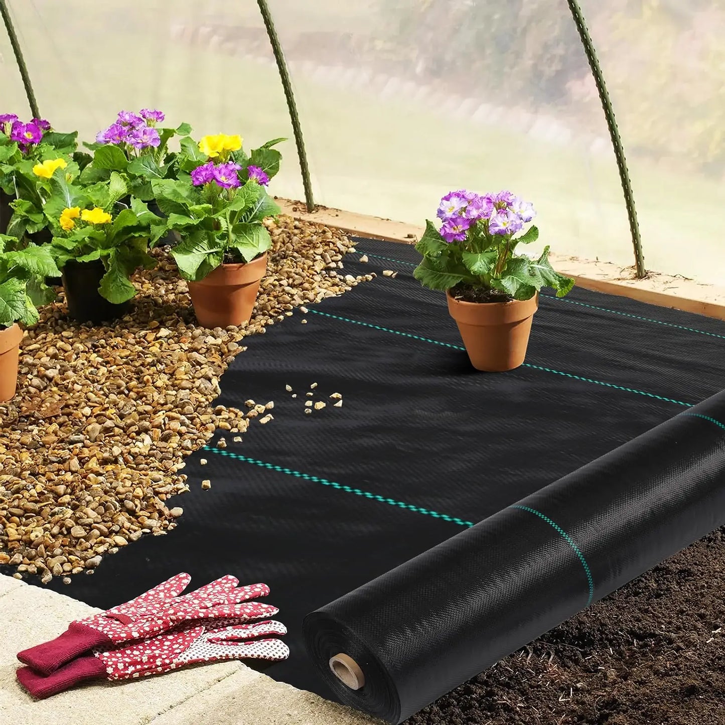 HiMISS Weed Barrier Landscape Fabric Heavy Duty Woven Geotextile