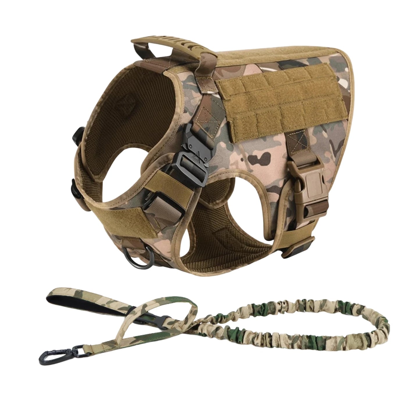 Nylon Tactical Dog Harness With MOLLE Pouches For Training