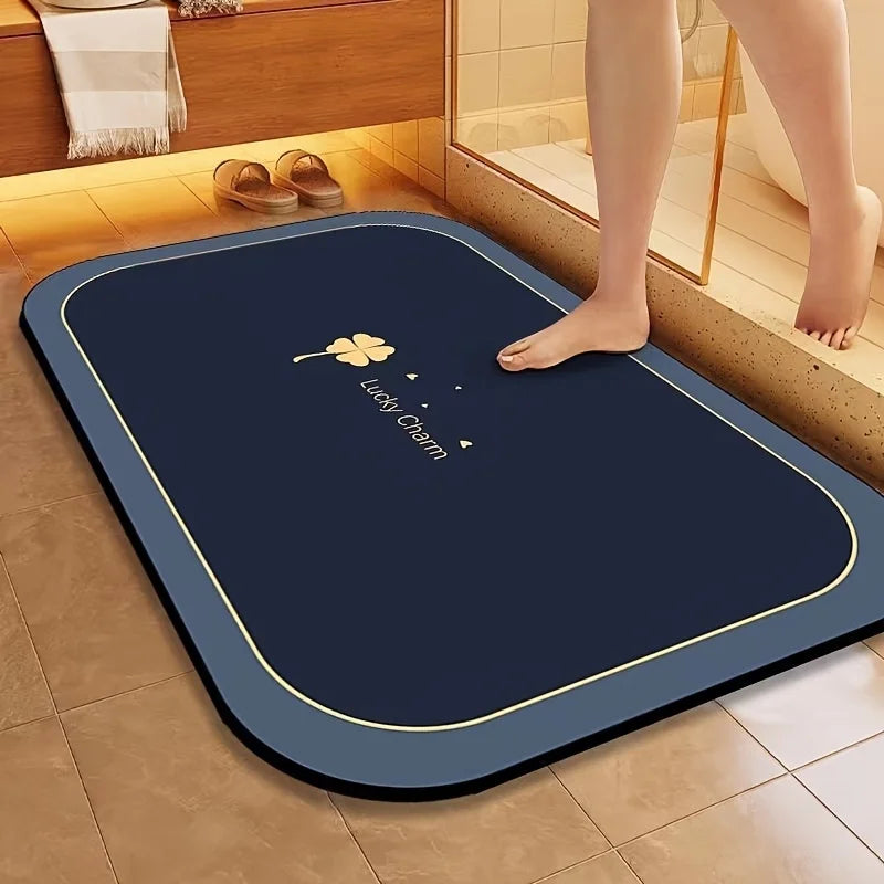 Diatomite Bath Mat Quick Dry Absorbent Non Slip Floor Mat