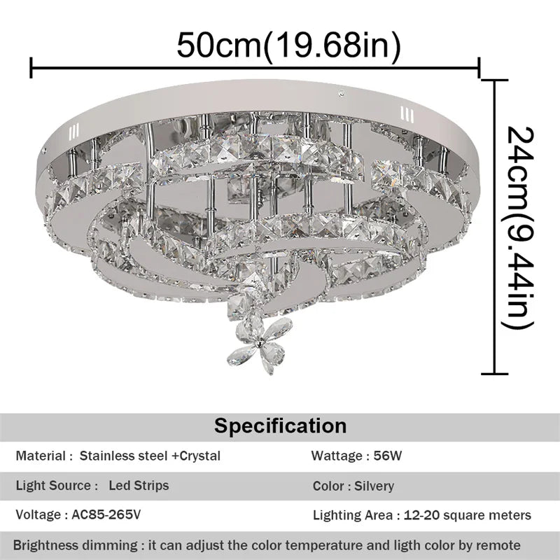 GreeLustr Crystal Ceiling Lamp Pendant Chandelier Living Room