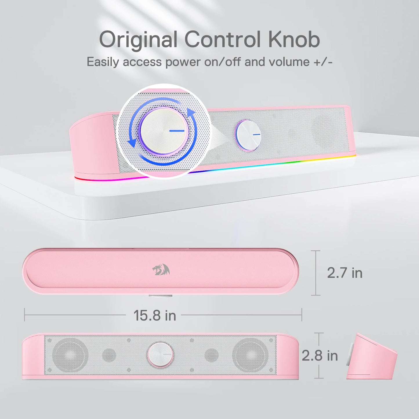 Redragon GS560 RGB Desktop Soundbar 2.0 Channel Computer Speaker
