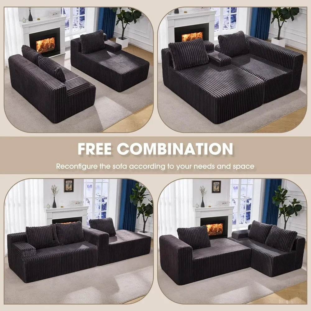 Cloud Modular Sectional Sofa With L Shaped Chaise Memory Foam