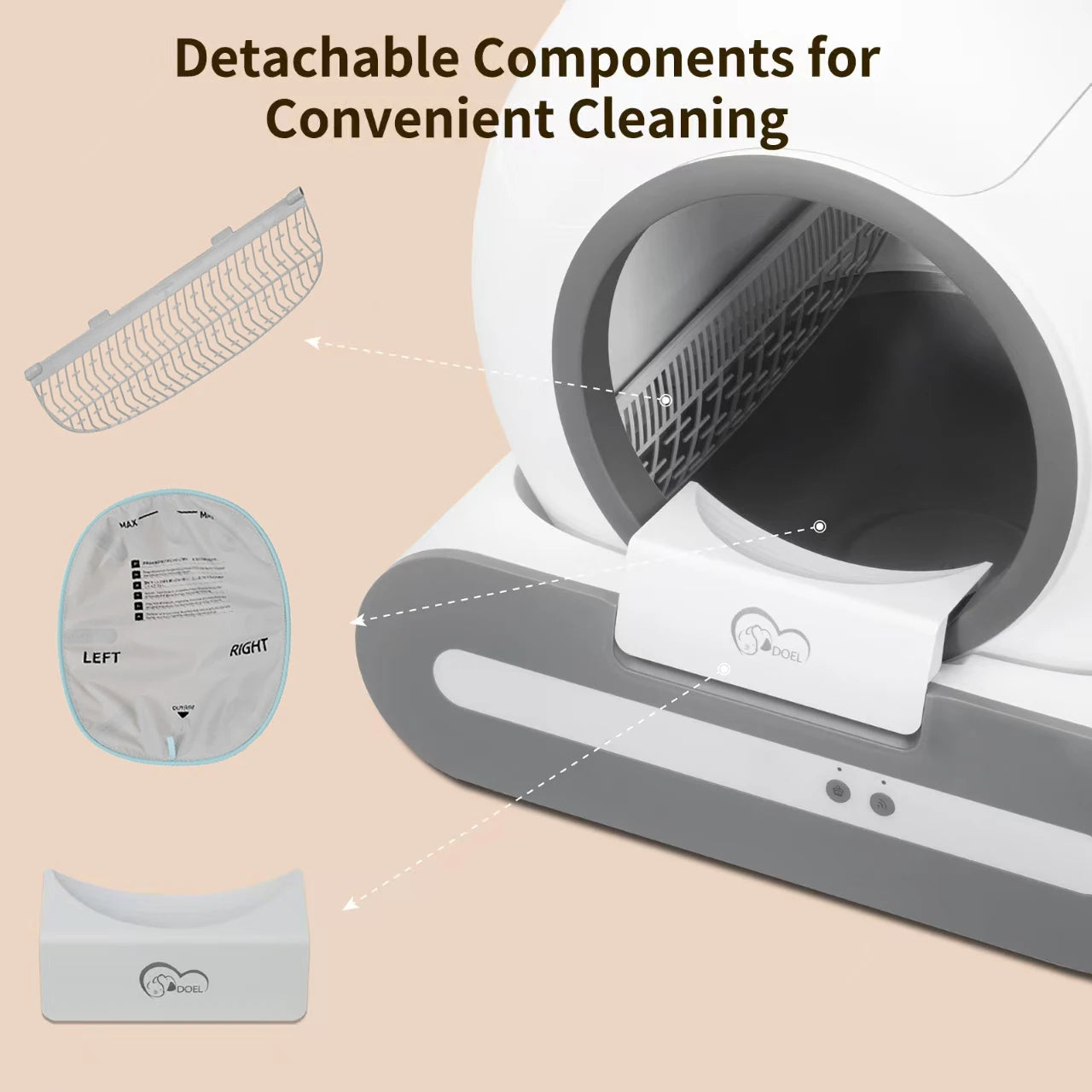 DOEL Self-Cleaning Cat Litter Box With App Control And 2.4G WiFi