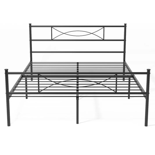 MERRONIX Bed Frame With Headboard And Metal Platform