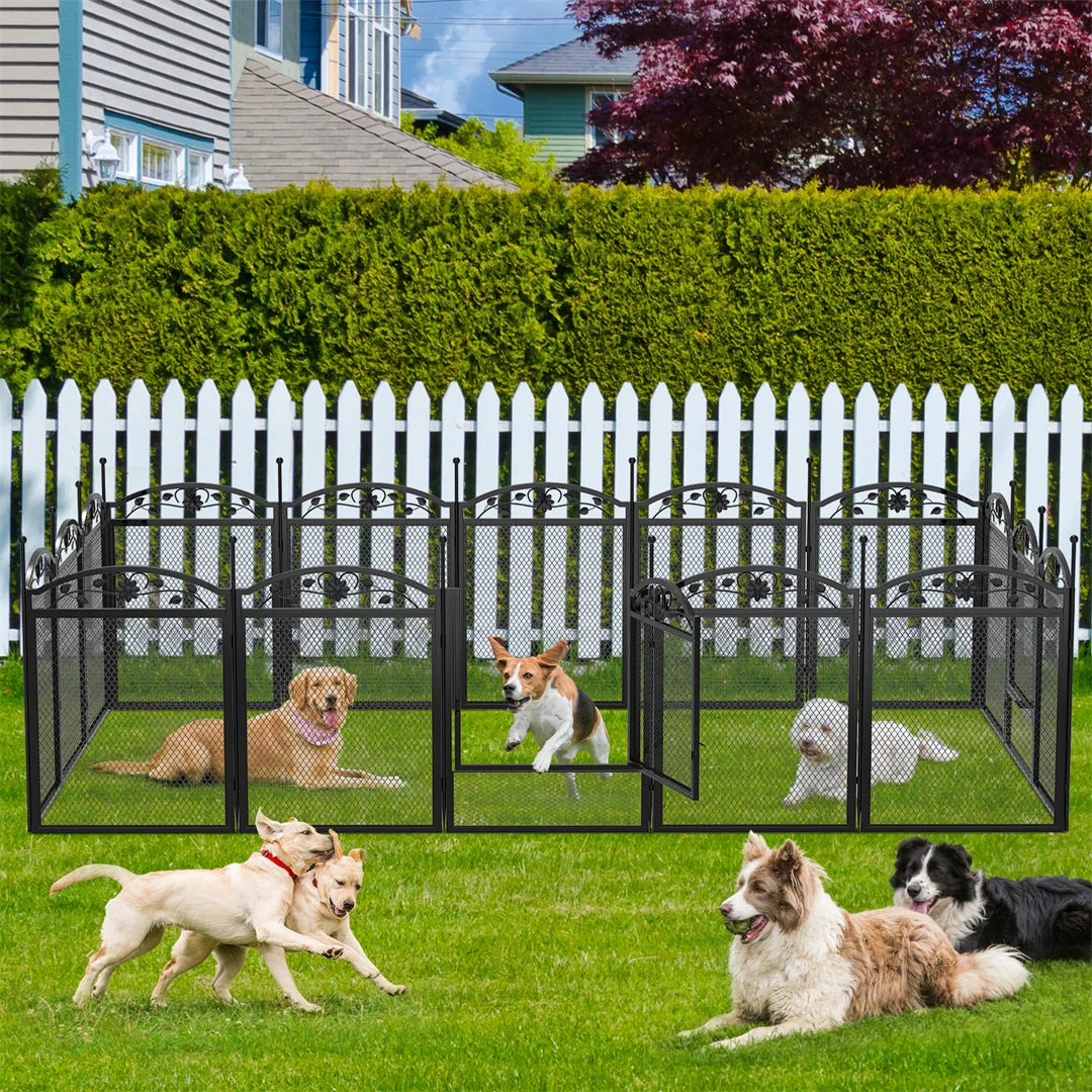 BINGOPAW 8 Panel Heavy Duty Dog Playpen Outdoor Indoor Fence Pad