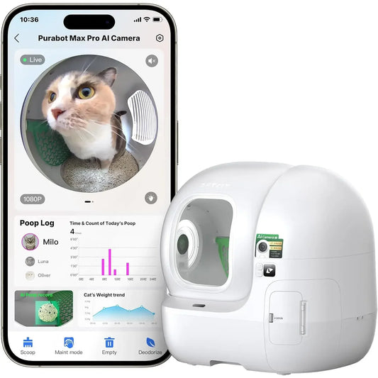 Cat Litter Box Facial Recognition AI Camera 5G WiFi
