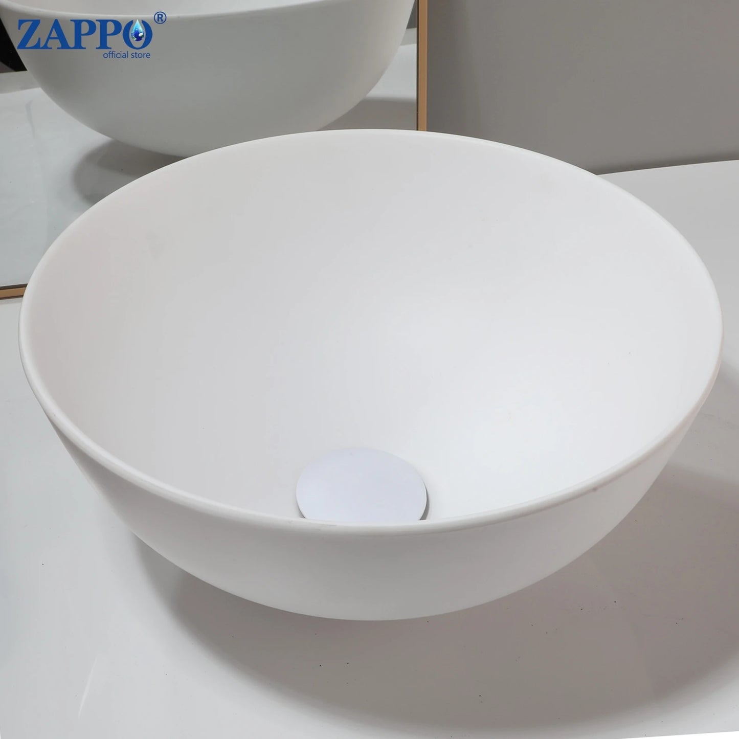 Torayvino Stone Resin Vessel Sink With Drain, Above-Counter Washbasin