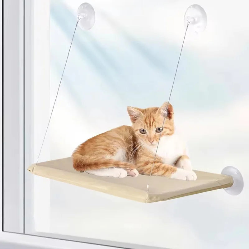 Ultra Soft Cat Window Hammock Bed With Secure Mounting Perch