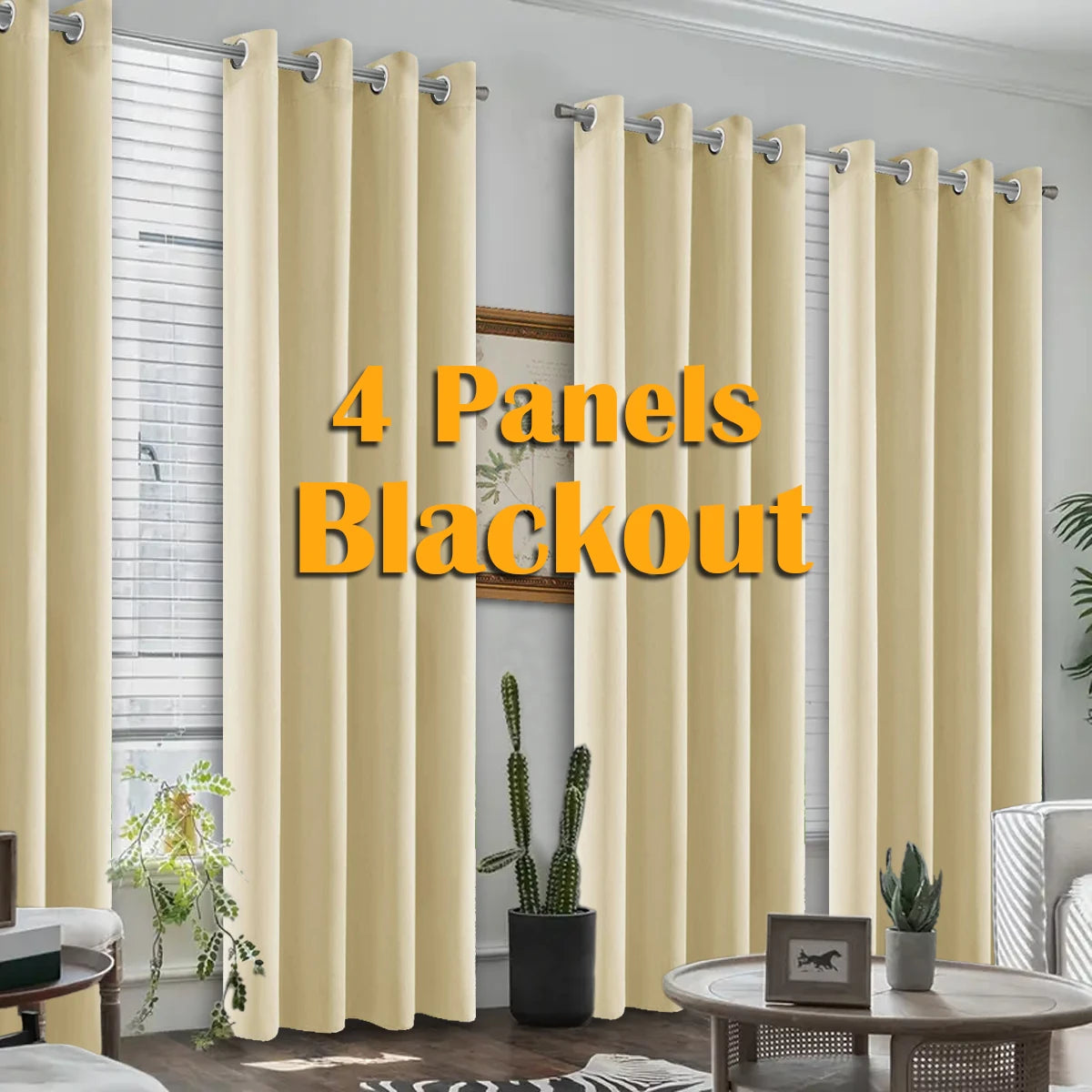 4 Piece Blackout Curtains With Heat Insulation And Noise Reduction