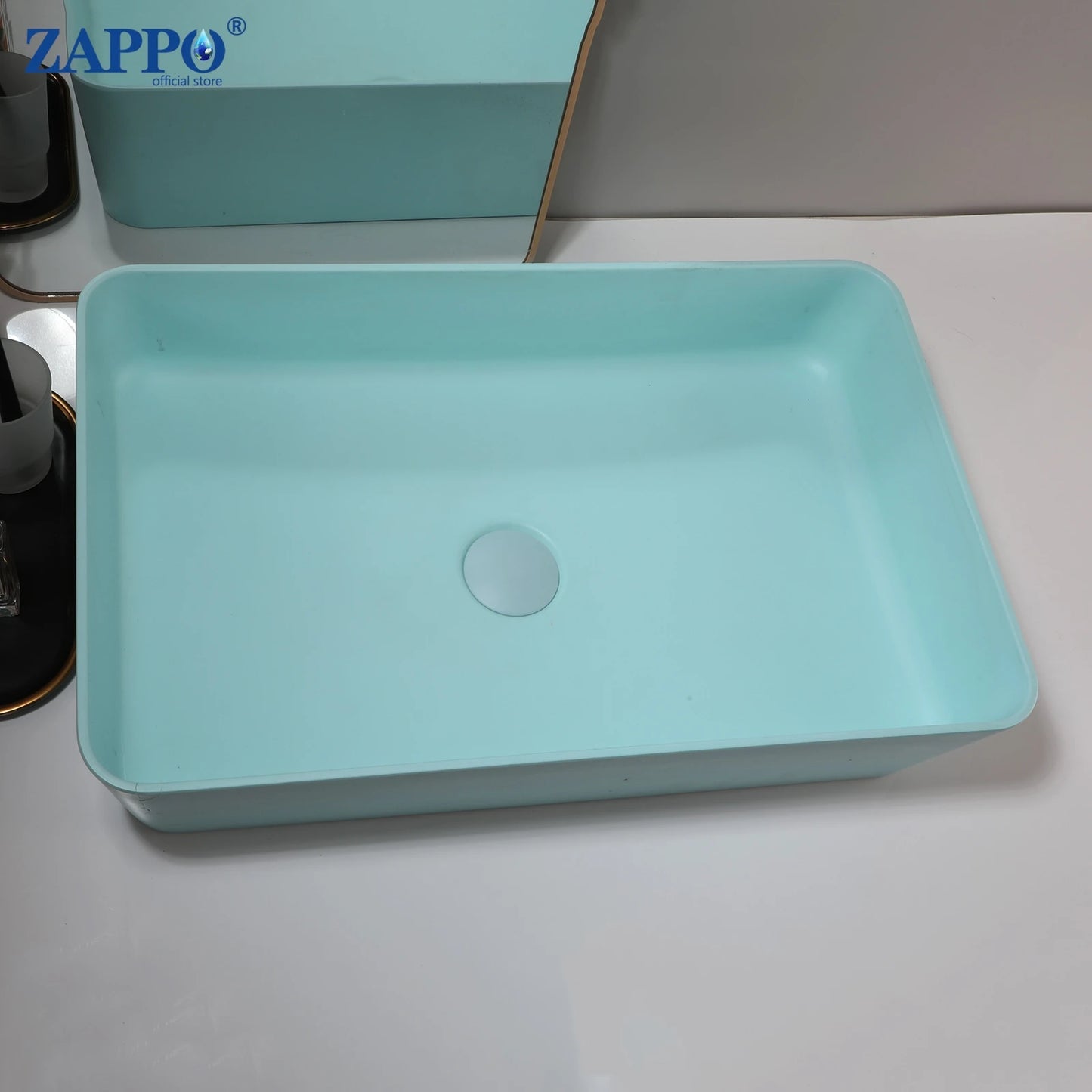 Torayvino Stone Resin Vessel Sink With Drain, Above-Counter Washbasin