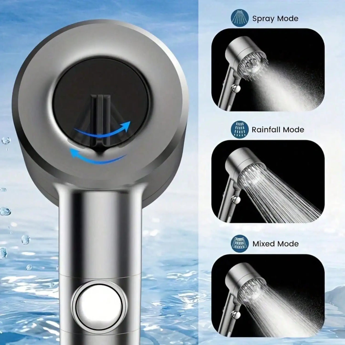 Filtered Shower Head Handheld High Pressure 4 Spray Modes