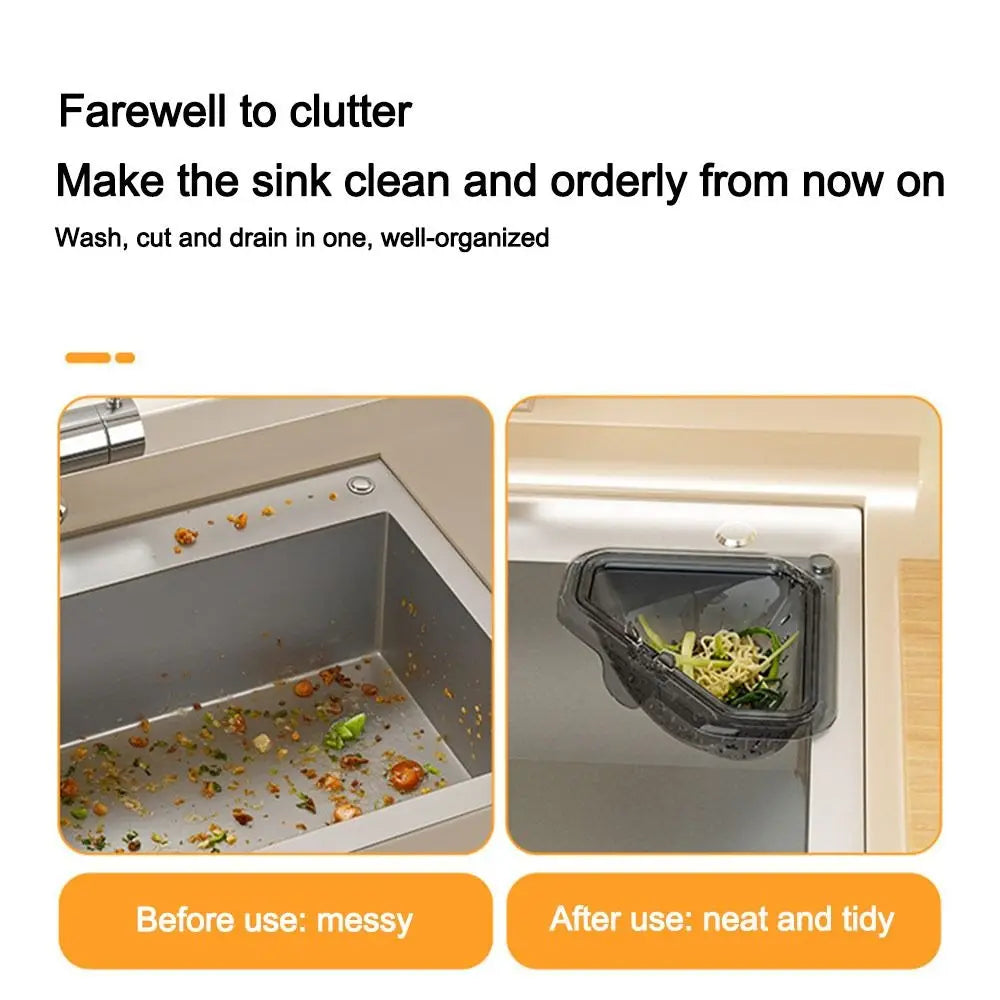 Triangle Sink Drain Basket Filter Strainer Anti Leak Kitchen