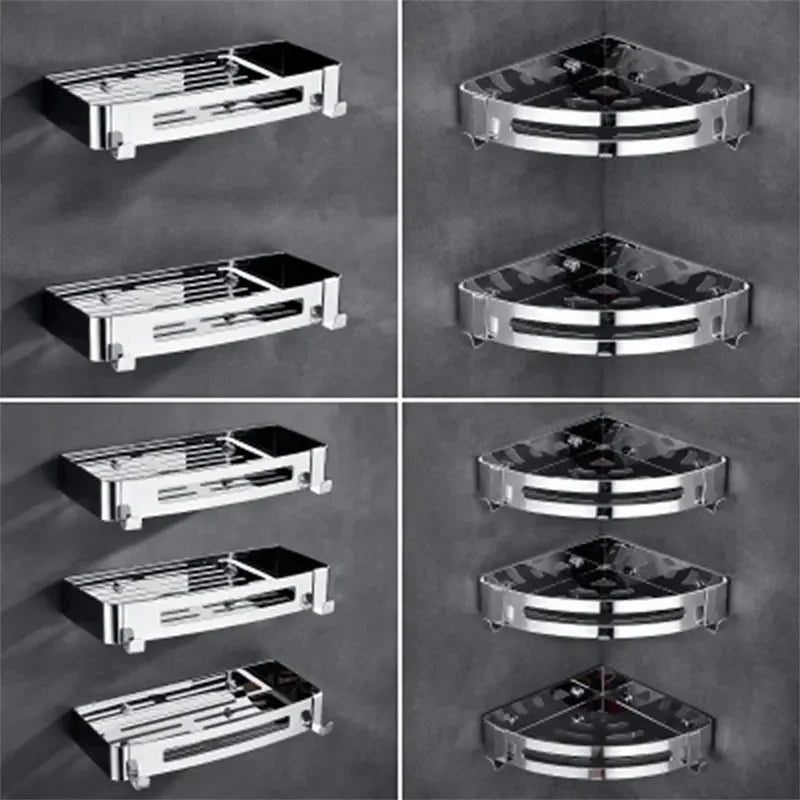 Stainless Steel Bathroom Corner Shelf Wall Mounted Organizer