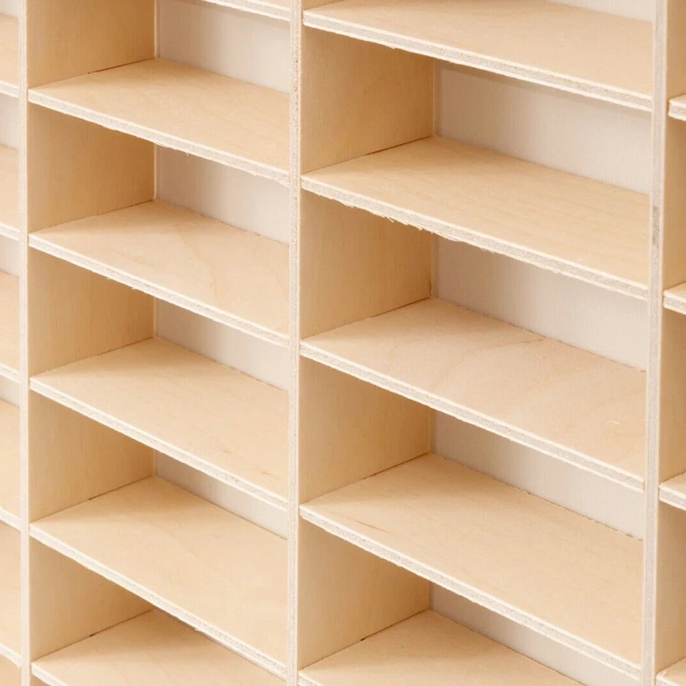 Wood Display Shelf For Diecast Cars, 80 Grid Storage