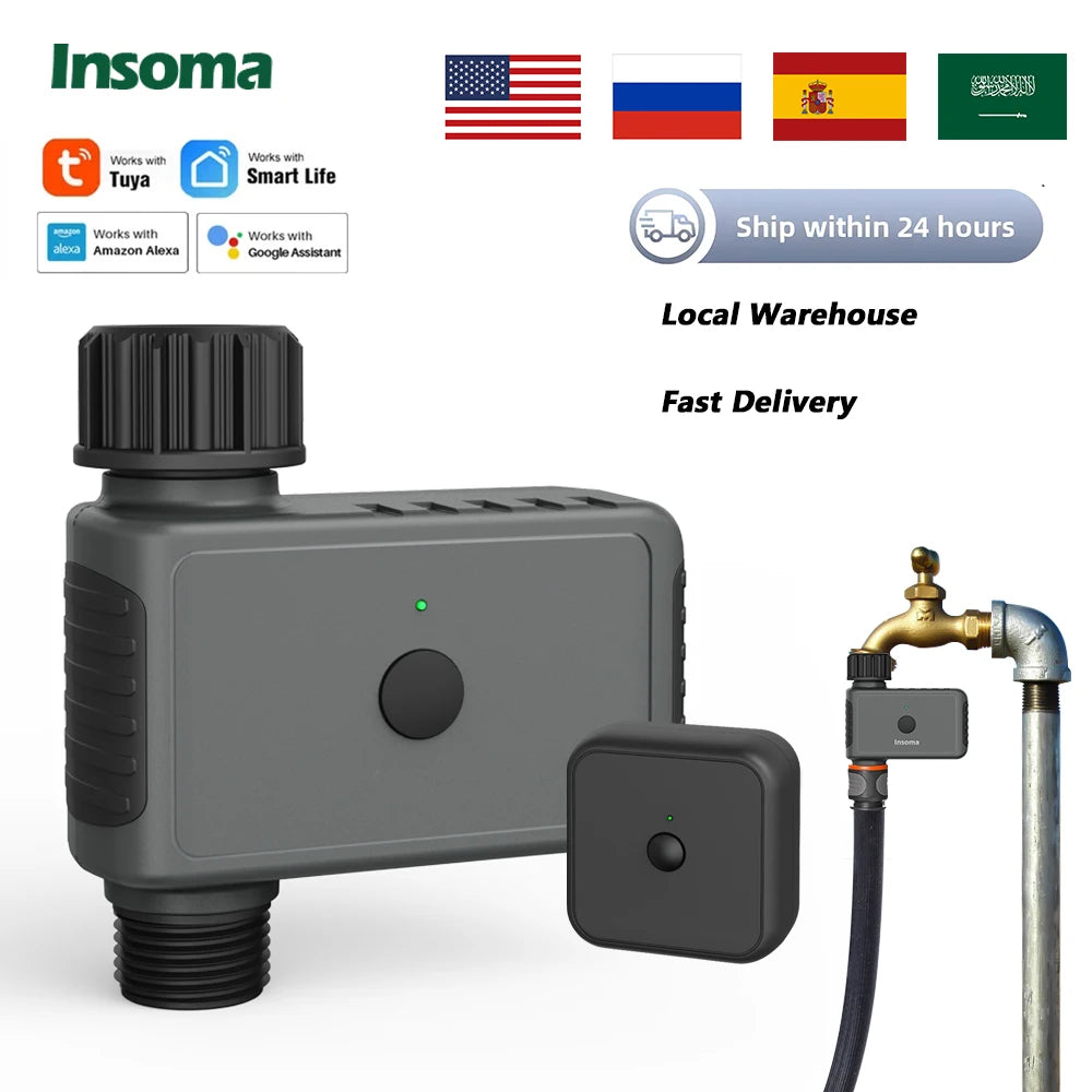 INSOMA WiFi Garden Sprinkler Timer for Smart Irrigation Alexa