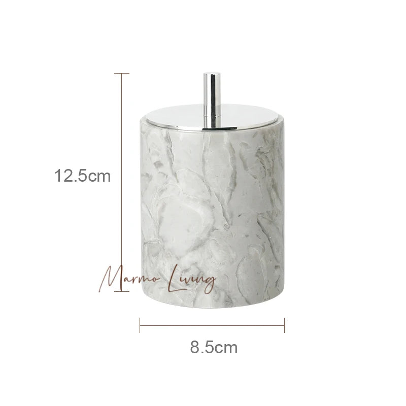 Pitaya Flower Natural Marble Bathroom Accessories Set With Soap Dispenser