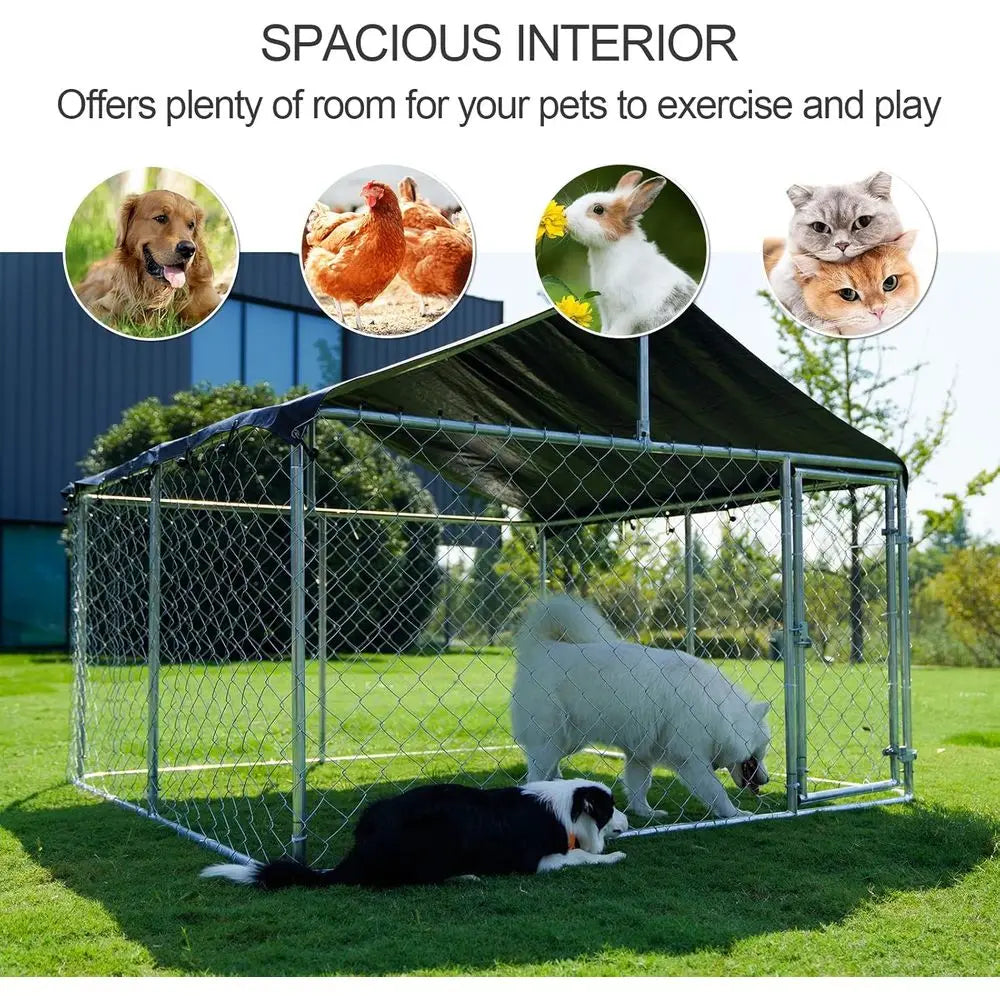 Sturdy Outdoor Dog Kennel With Secure Lock And Galvanized Construction