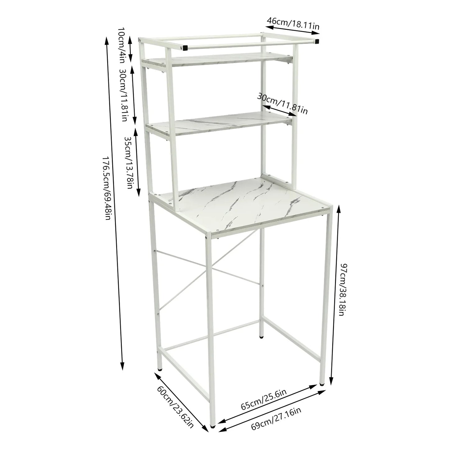 Three-Tier Over Washer And Dryer Storage Shelf Organizer