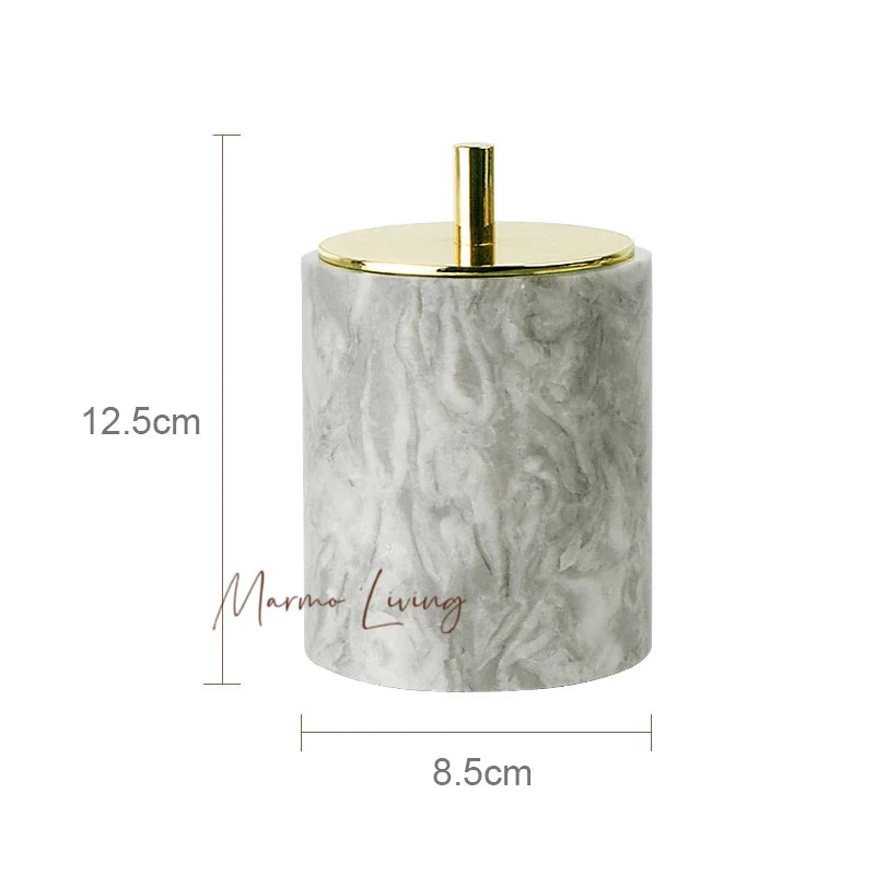 Pitaya Flower Natural Marble Bathroom Accessories Set With Soap Dispenser