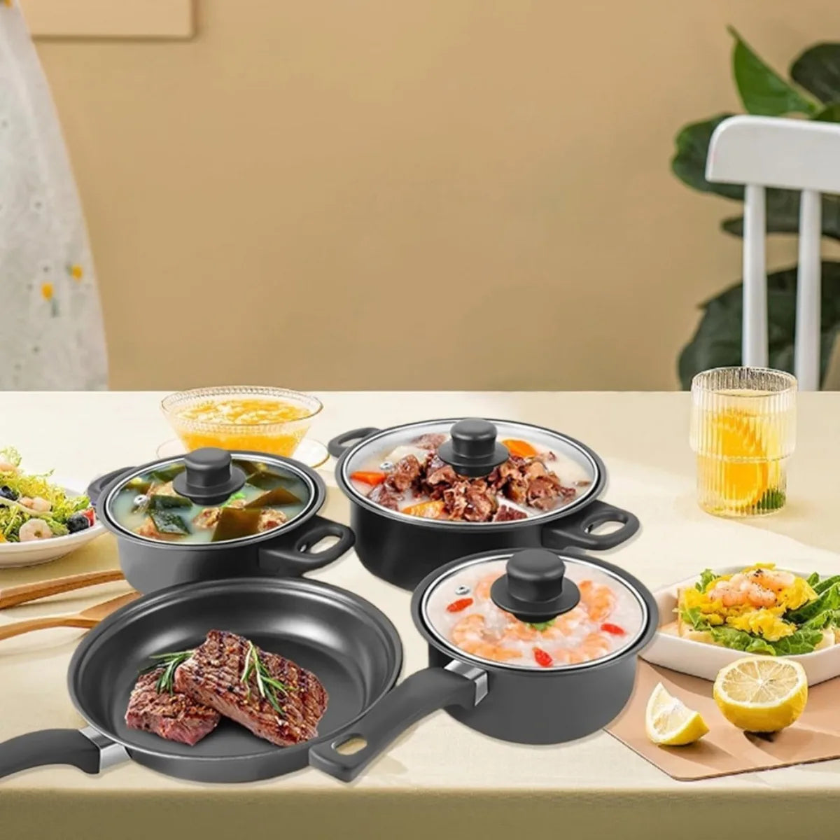 COBASPORT 13-Piece Non-Stick Cookware Set for Induction Cooking