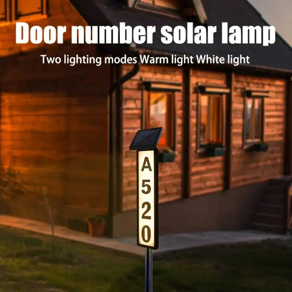 KEWEN Solar House Number Sign With Lighting Pole Mount