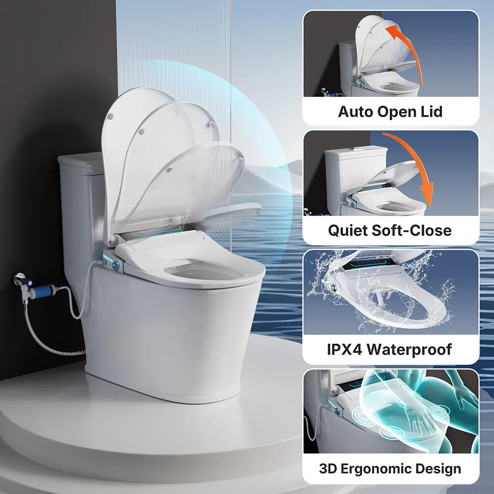 SANYIPACE Smart Toilet Bidet With Heated Seat And Remote