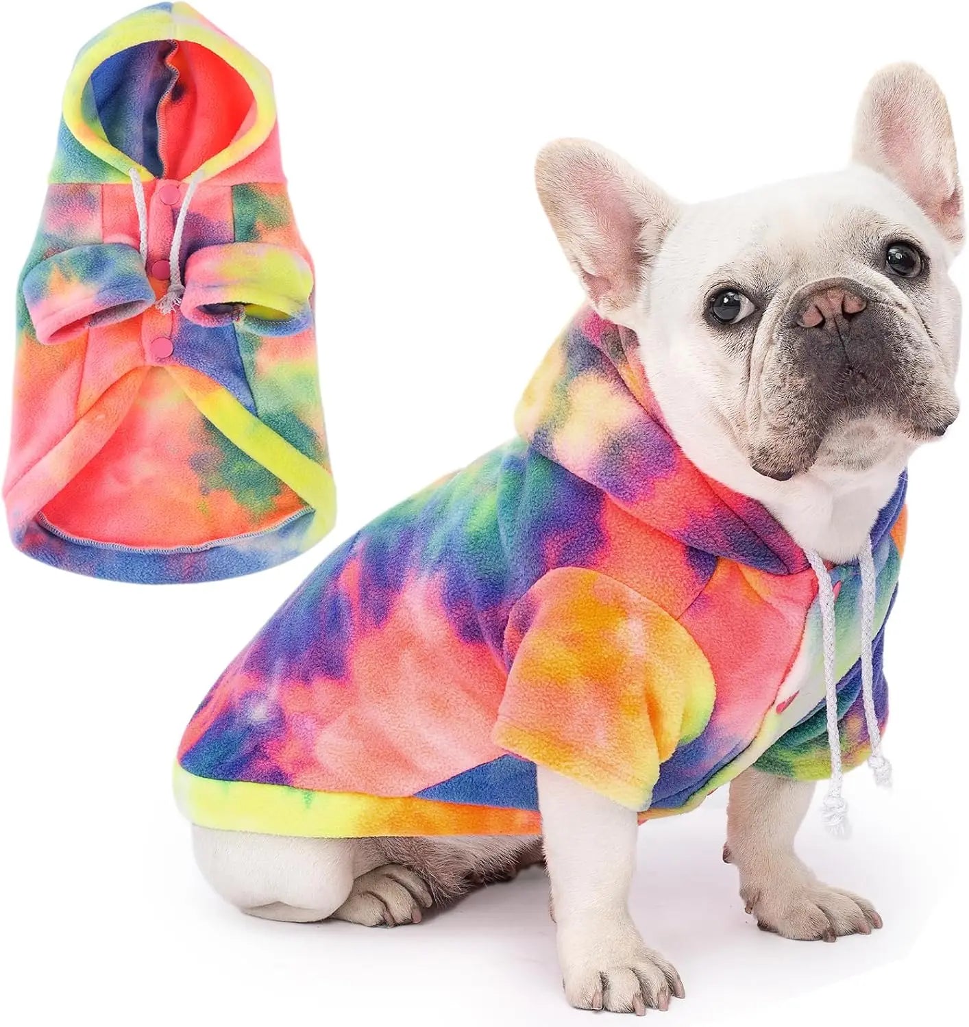 Tie Dye Dog Hoodie Sweatshirt Ultrasoft Warm Breathable Garment